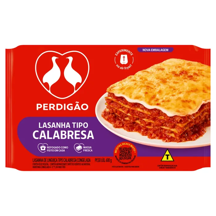 Lasanha Calabresa Perdigão Nosso Menu Pacote 600g