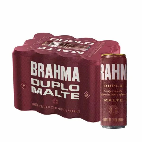 Cerveja Brahma Duplo Malte 350ml 12 Unidades (GELADA)