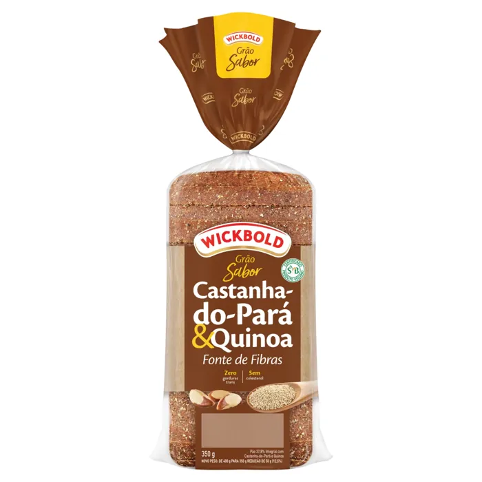 Pão Integral Castanha-do-Pará e Quinoa Wickbold Grão Sabor Pacote 350g