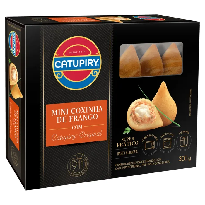 Mini Coxinha Congelada Pré-Frita Recheio Frango com Catupiry Caixa 300g