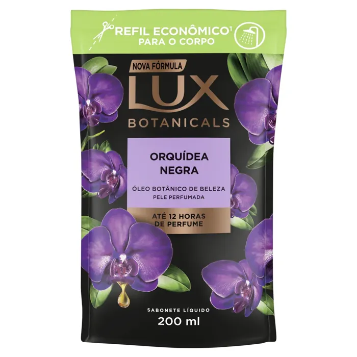 Sabonete Líquido Orquídea Negra Lux Botanicals Sachê 200ml Refil