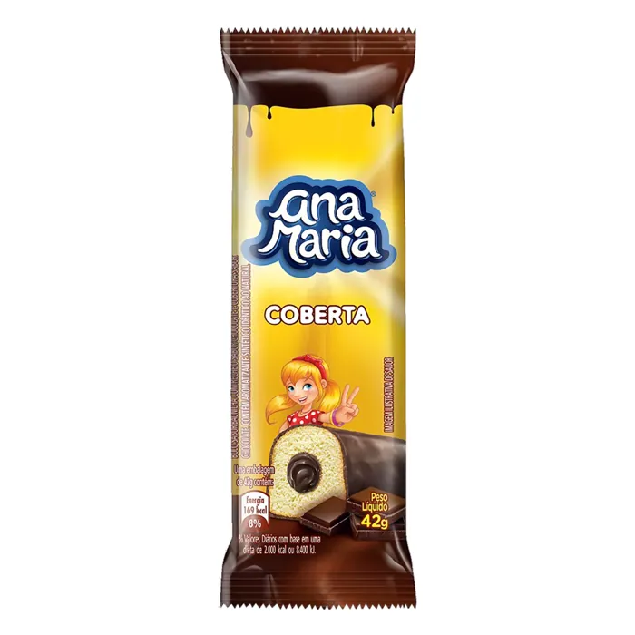 Bolo Baunilha Recheio e Cobertura Chocolate Ana Maria Pacote 42g