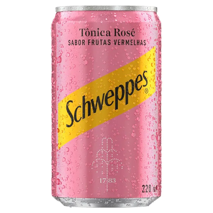 Água Tônica Rosé Frutas Vermelhas Schweppes Lata 220ml (GELADO)
