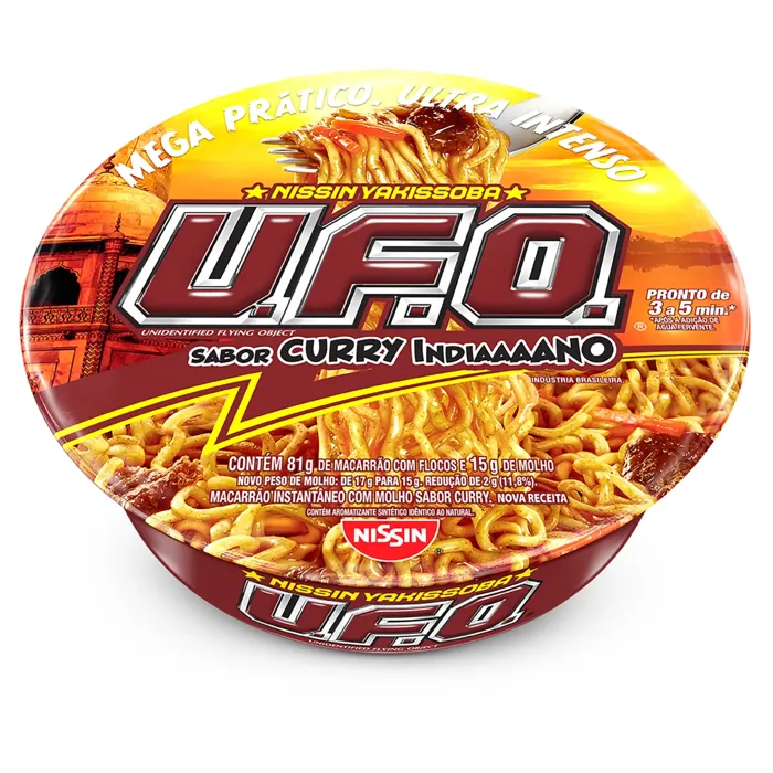 Macarrão Instantâneo Yakissoba Curry Indiano Nissin U.F.O. Bandeja 98g