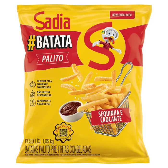 Batata Pré-Frita Palito Congelada Sadia Pacote 1,05kg