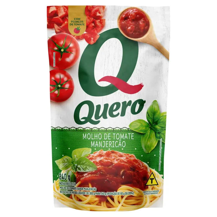Molho de Tomate com Manjericão Quero Sachê 240g