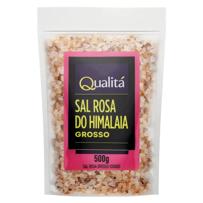 Sal Rosa do Himalaia Grosso Iodado Qualitá Pouch 500g