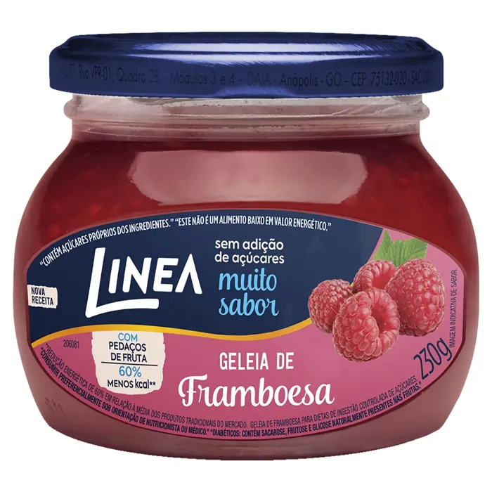 Geleia Framboesa Zero Açúcar Linea Vidro 230g