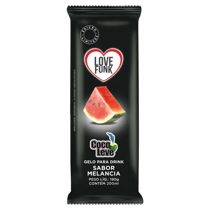 Gelo para Drink Melancia Coco Leve Love Funk Pacote 190g