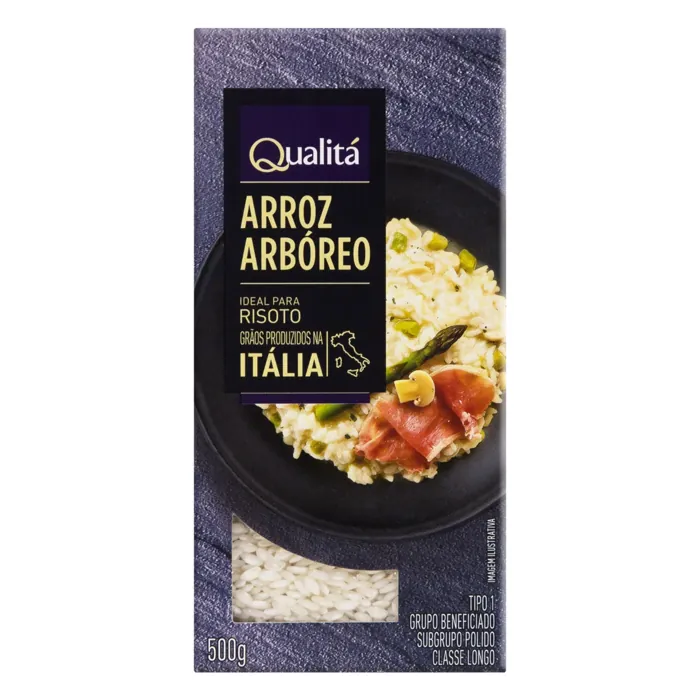 Arroz Arbório Ideal para Risoto Tipo 1 Qualitá Caixa 500g