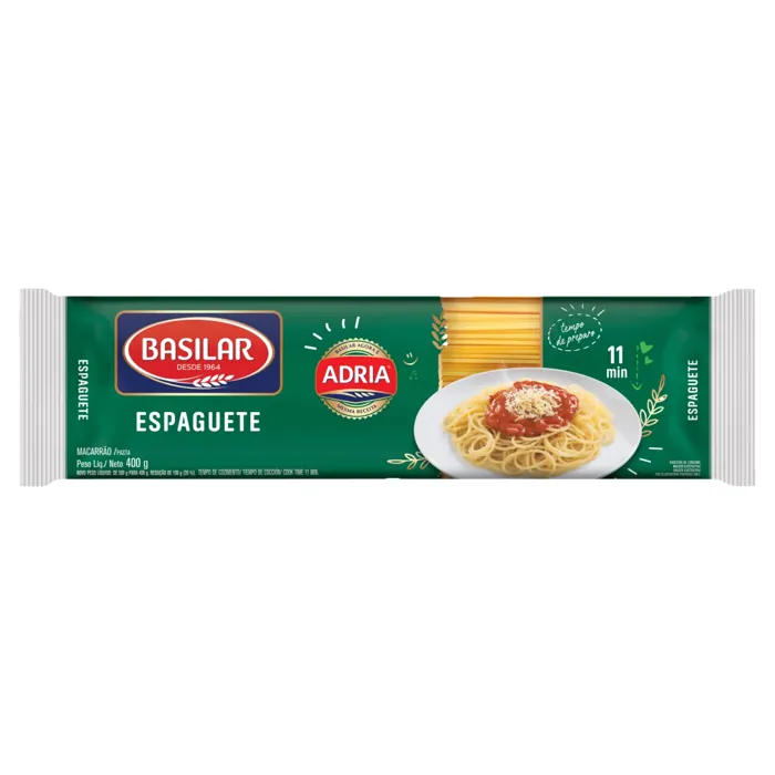 Macarrão Semolado Espaguete Basilar Pacote 400g