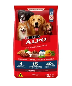 Ração ALPO Cães Adultos Carne, Frango, Cereais e Vegetais 10,1kg